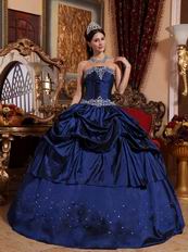 Navy Blue Appliques Decorate Find Quniceanera Ball Gown