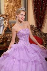 Lilac Cascade Layers Skirt Quinceanera Prom Dress Cute