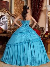 Deep Sky Blue Quinceanera Gown Looks Very Puffy