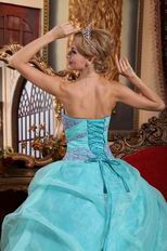 Ruffle Skirt Sweetheart Quinceanera Gown Dress Aqua Blue