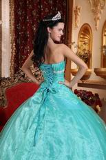 Floor Length Cheap Ball Dresses By Turquoise Organza