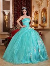 Floor Length Cheap Ball Dresses By Turquoise Organza