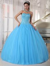 Beaded Young Women Prefer Quinceanera Dress In Light Sky Blue
