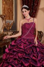 Single One Shoulder Quinceanera Military Dress In Burgundy