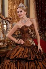 Popular Bubble Saddle Brown Winter Wear Quinceanera Dress