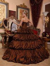 Popular Bubble Saddle Brown Winter Wear Quinceanera Dress