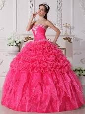 Elegant Hot Pink Quinceanera Party Dress Under 200 Pounds