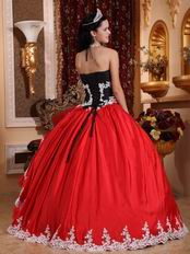 Black And Crimson Red Quinceanera Party Sweet 16 Girl Dress