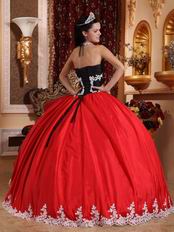 Black And Crimson Red Quinceanera Party Sweet 16 Girl Dress