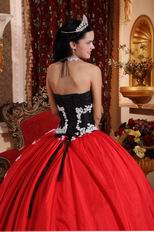 Black And Crimson Red Quinceanera Party Sweet 16 Girl Dress