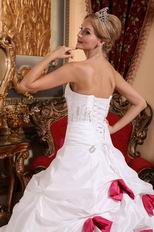 Deep Pink Bowknot Skirt White Quinceanera Dress 2014 Style