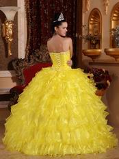 Strapless Where to Buy Winter Bright Yellow Quinceanera Dress