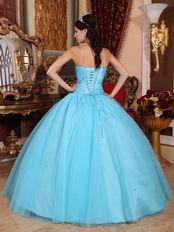 Aqua Blue 2018 Top 100 Military Quinceanera Dress For Puberty