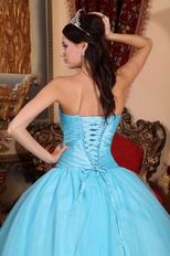 Aqua Blue 2018 Top 100 Military Quinceanera Dress For Puberty