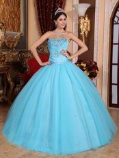 Aqua Blue 2018 Top 100 Military Quinceanera Dress For Puberty