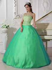 Apple Green Sweetheart Dress 2019 Tulle Spring Quinceanera Party