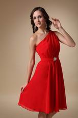 One Shoulder Short Bridesmaid Dress For 2014 Wedding