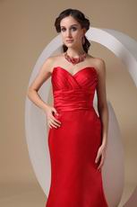 Not Expensive Bowknot Back Red Long Prom Party Dress