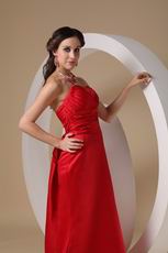 Not Expensive Bowknot Back Red Long Prom Party Dress