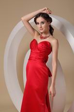 Not Expensive Bowknot Back Red Long Prom Party Dress