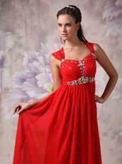 Straps Scarlet Chiffon 2014 Top Girl Princess Prom Dress