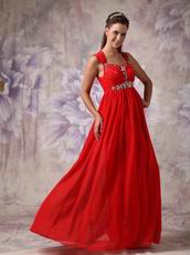 Straps Scarlet Chiffon 2014 Top Girl Princess Prom Dress