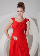 V-Neck Scarlet Top Designer Beautiful Prom Dress For Juniors