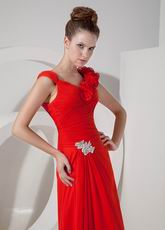 V-Neck Scarlet Top Designer Beautiful Prom Dress For Juniors