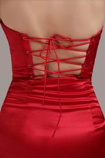 Strapless Corset Back Dark Red Short Prom Party Dress Girls Wear