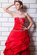 Strapless Alizarin Crimson Prom Ball Gown 2012 Discount Styles