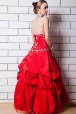 Strapless Alizarin Crimson Prom Ball Gown 2012 Discount Styles