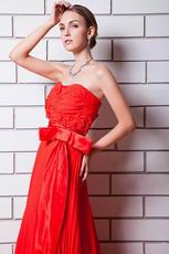 Cheap Sweetheart Pleated Scarlet Evening Party Dress