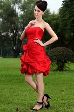 Affordable Short Scarlet Red Girls Graduation Dress