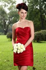 Sweetheart Wine Red Junior Short Wedding Bridesmaid Dress