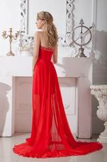 Wholesale Sweetheart Scarlet Prom Evening Dress High Low Skirt