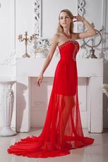 Wholesale Sweetheart Scarlet Prom Evening Dress High Low Skirt