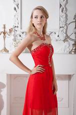 Wholesale Sweetheart Scarlet Prom Evening Dress High Low Skirt