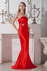 Affordable Strapless Mermaid Scarlet Juniors Evening Dress