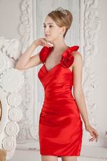 Halter Top Neck Scarlet Red Stain 2014 Graduation Dress