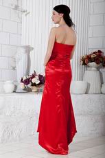 Classic V-Neck High Low Skirt Special Ocassion Scarlet Dress