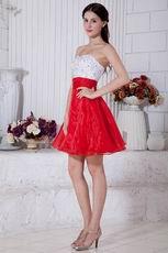 Cute Sweetheart Beaded Scarlet Short Prom Dress By Designer