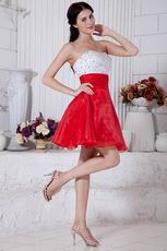 Cute Sweetheart Beaded Scarlet Short Prom Dress By Designer