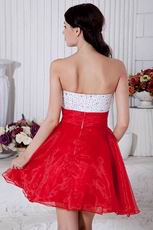 Cute Sweetheart Beaded Scarlet Short Prom Dress By Designer