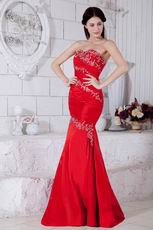 Embroidery Mermaid Red Formal Evening Dress For Juniors