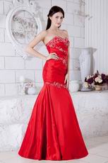 Embroidery Mermaid Red Formal Evening Dress For Juniors