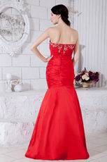 Embroidery Mermaid Red Formal Evening Dress For Juniors