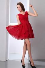 Dark Red V Neckline 2012 Top Short Ceremony Dresses