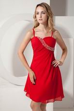 Spaghetti Straps Short Homecoming Dress In Wine Red