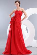 Good Looking Crimson Taffeta Evening Celebrity Dress