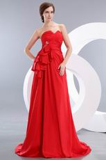 Good Looking Crimson Taffeta Evening Celebrity Dress